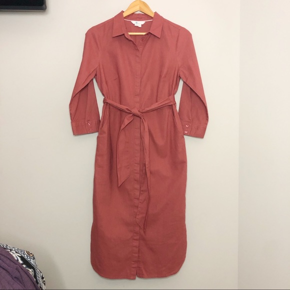 boden freya linen shirt dress